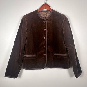 Elegant Vintage Eric Sands BrownVelvet Blazer Women's 11-12 Tailored Jacket